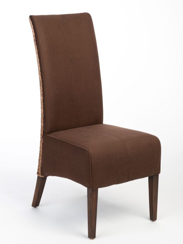 Chaises en rotin lot de 4 chaises de salle à manger chaises rembourrées Antonio revêtement marron aspect suède cognac – Image 2