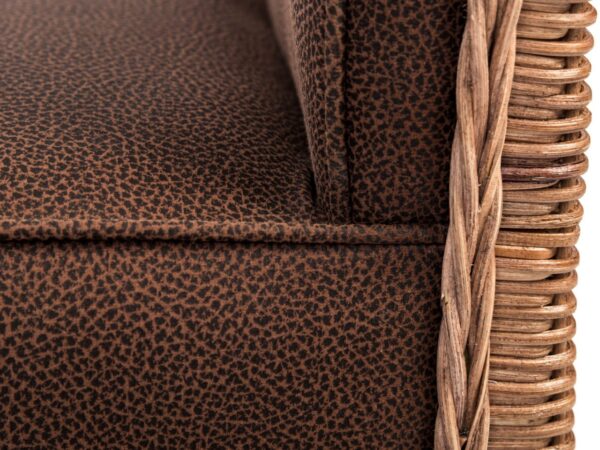 Chaises en rotin lot de 4 chaises de salle à manger chaises rembourrées Antonio revêtement marron aspect suède cognac – Image 6