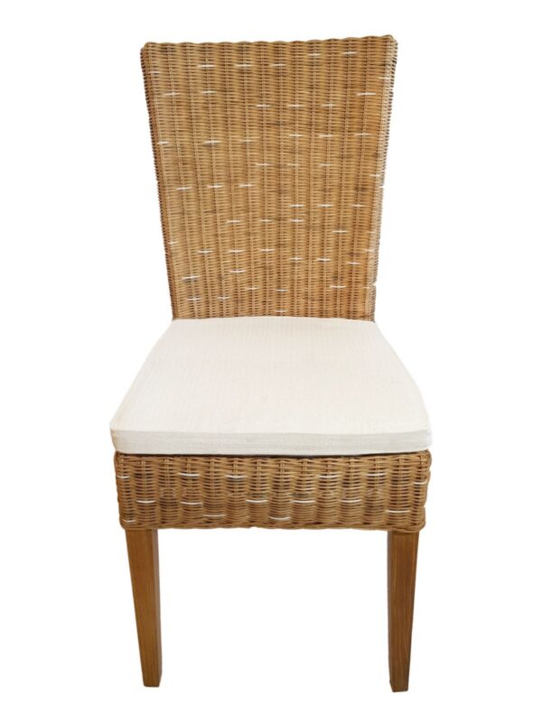 Chaise de salle à manger en rotin, chaise de jardin d'hiver, en osier, durable, Cardine cappuccino naturel – Image 3