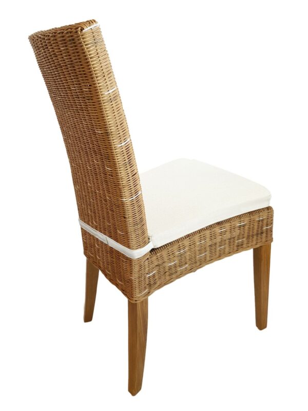 Chaise de salle à manger en rotin, chaise de jardin d'hiver, en osier, durable, Cardine cappuccino naturel – Image 4