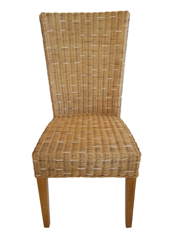 Chaise de salle à manger en rotin, chaise de jardin d'hiver, en osier, durable, Cardine cappuccino naturel – Image 2