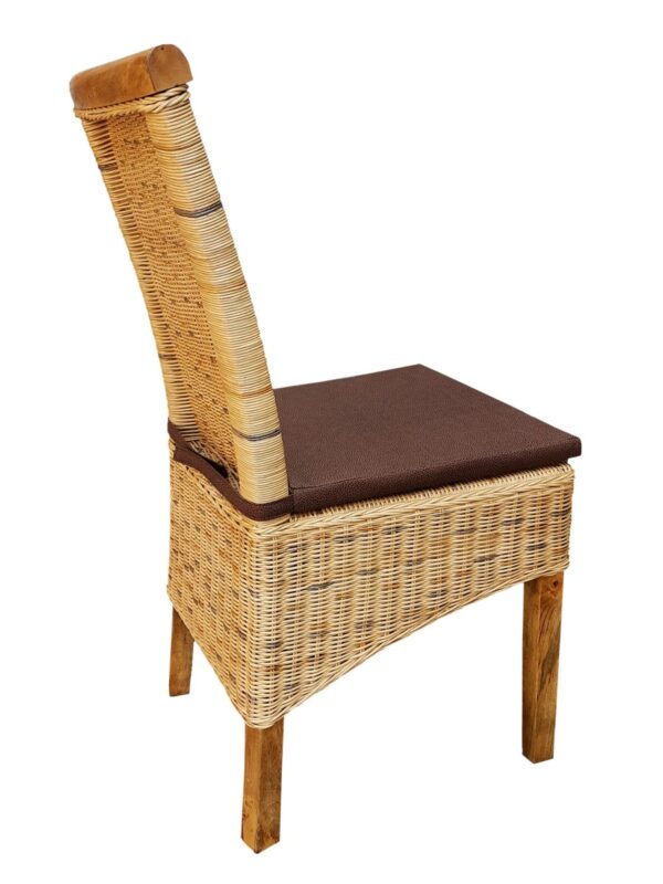 Chaise en rotin ensemble de 6 chaises de salle à manger tabac Perth chaise en osier chaise en rotin durable – Image 4