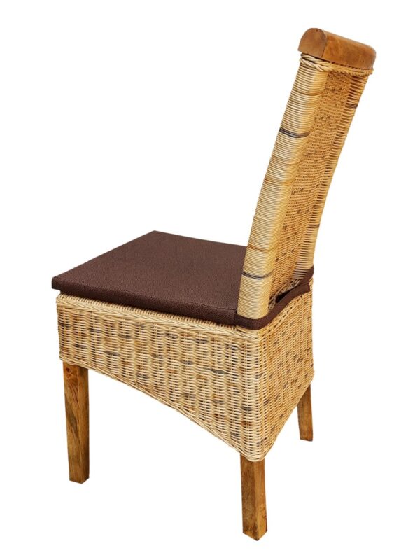 Chaise en rotin ensemble de 6 chaises de salle à manger tabac Perth chaise en osier chaise en rotin durable – Image 5
