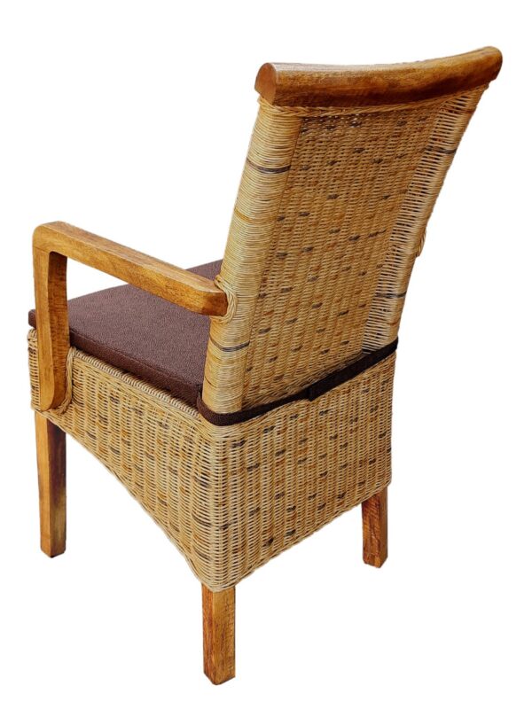 Chaises de salle à manger lot de 2 chaise en rotin avec accoudoirs tabac Perth chaise en osier fauteuil en rotin – Image 5