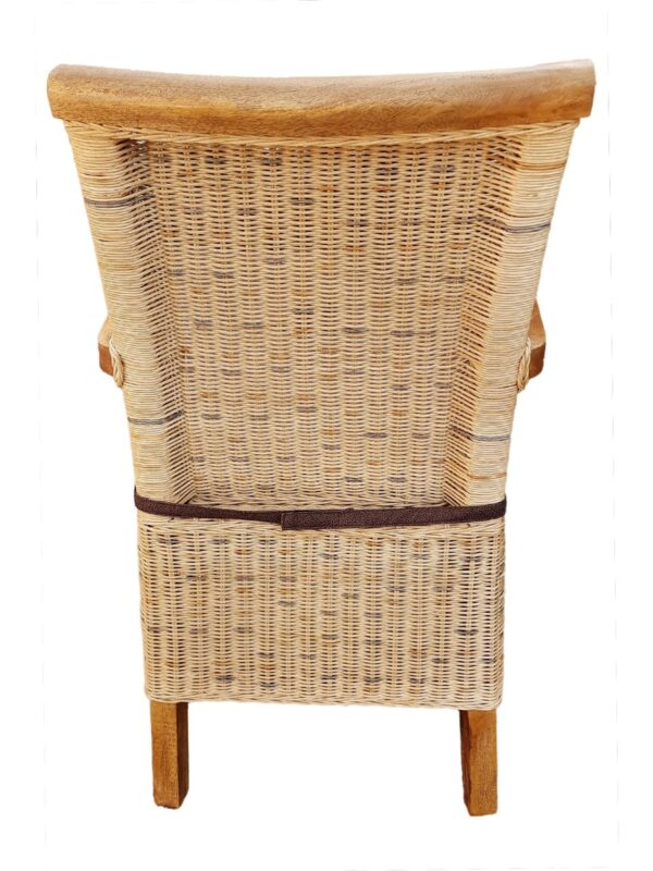 Chaises de salle à manger lot de 2 chaise en rotin avec accoudoirs tabac Perth chaise en osier fauteuil en rotin – Image 6