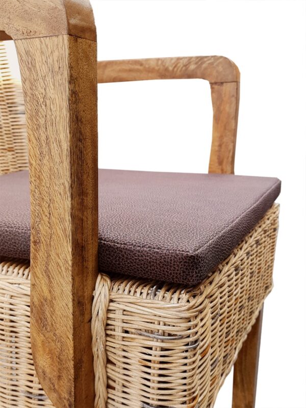 Chaises de salle à manger lot de 2 chaise en rotin avec accoudoirs tabac Perth chaise en osier fauteuil en rotin – Image 9
