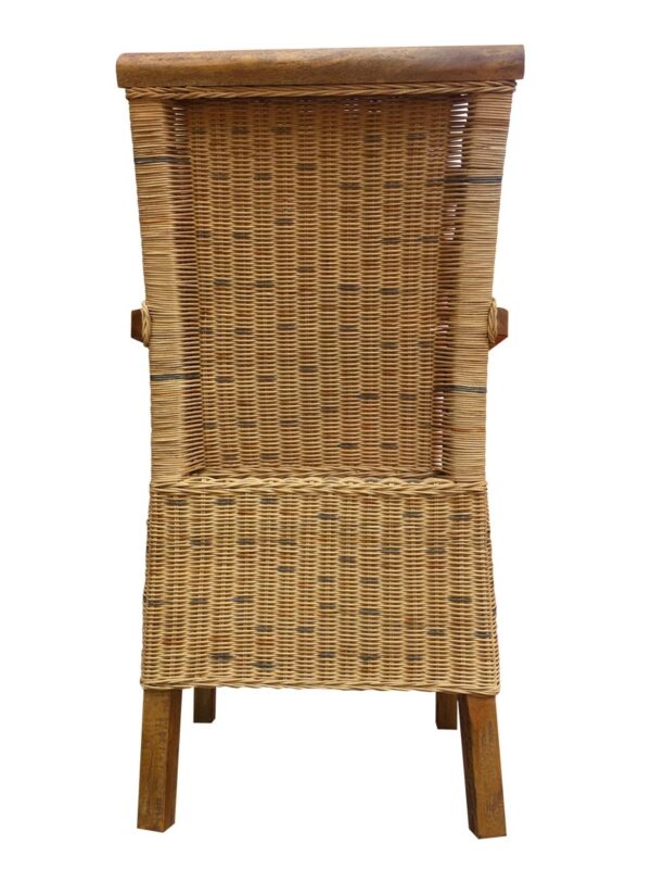 Chaises en rotin lot de 4 chaises de salle à manger avec accoudoirs tabac Perth chaise en osier fauteuil en rotin – Image 7