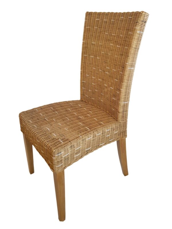 Chaises de salle à manger lot de 4 chaises en rotin chaises de table à manger de jardin d'hiver chaises en osier Cardine cappuccino – Image 4