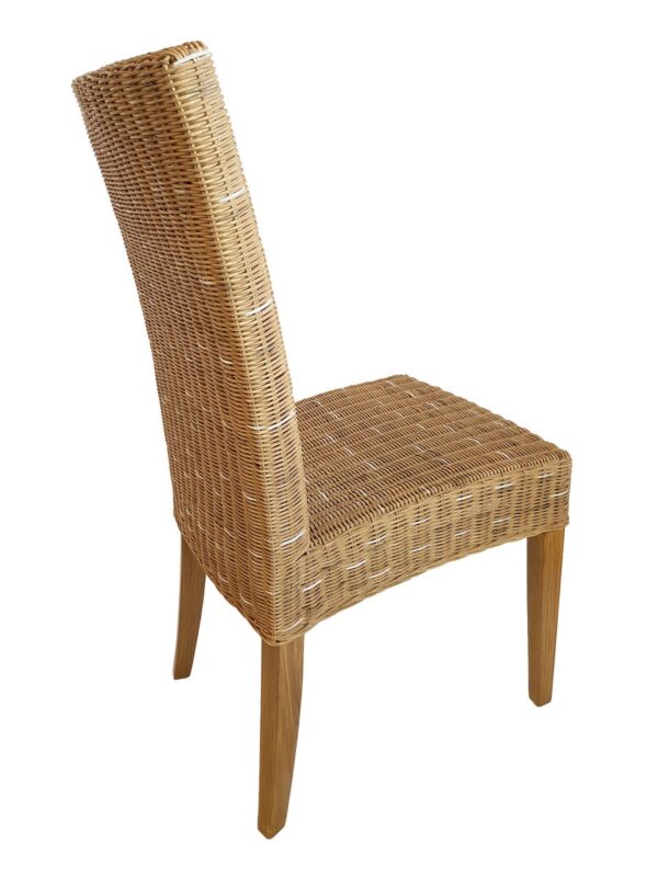 Chaise de salle à manger en rotin, chaise de jardin d'hiver, en osier, durable, Cardine cappuccino naturel – Image 4