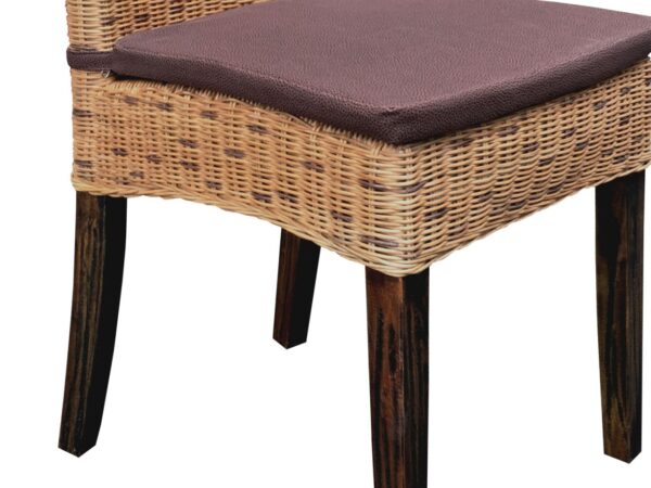 Chaise de salle à manger en rotin, chaise de jardin d'hiver en osier durable Cardine cabana marron – Image 8