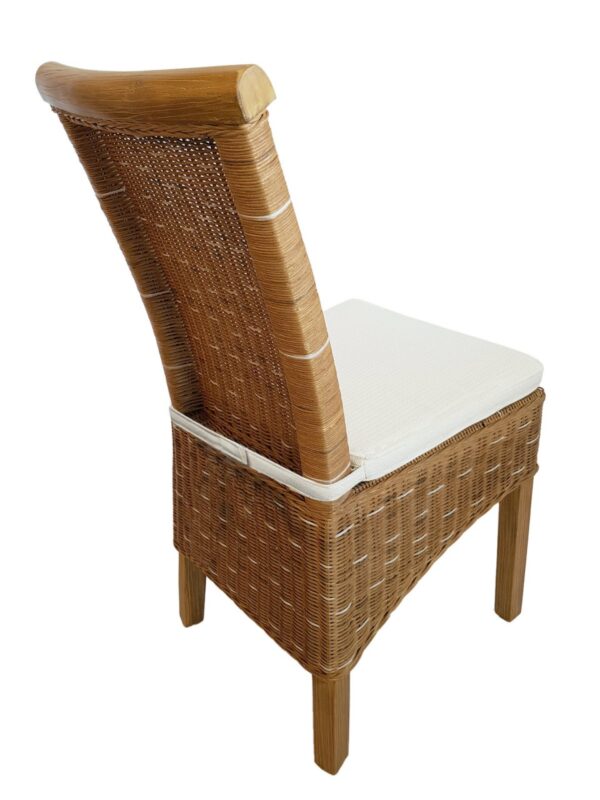 Chaise de salle à manger chaise en rotin chaise de table à manger chaise en osier marron Perth – Image 5