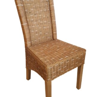 Chaise de salle à manger chaise en rotin chaise de table à manger chaise en osier marron Perth