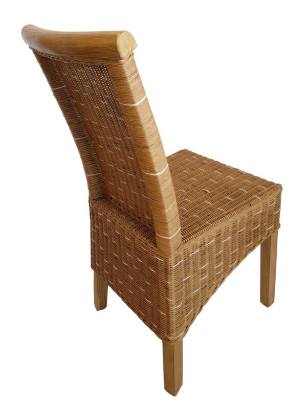 Chaise de salle à manger chaise en rotin chaise de table à manger chaise en osier marron Perth – Image 4