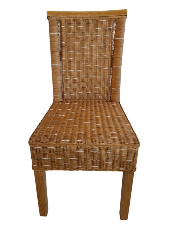 Chaise de salle à manger chaise en rotin chaise de table à manger chaise en osier marron Perth – Image 3