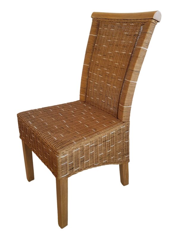 Chaise de salle à manger chaise en rotin chaise de table à manger chaise en osier marron Perth – Image 5