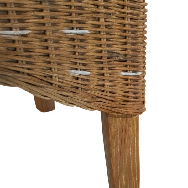 Ensemble de chaises de salle à manger, 6 pièces, en rotin, table à manger, chaises en osier marron Perth – Image 10