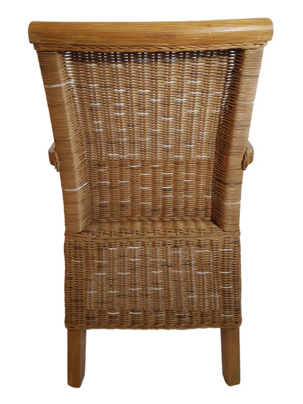 Ensemble de chaises de salle à manger avec accoudoirs, 4 pièces, en rotin, marron, en osier Perth, durable – Image 6