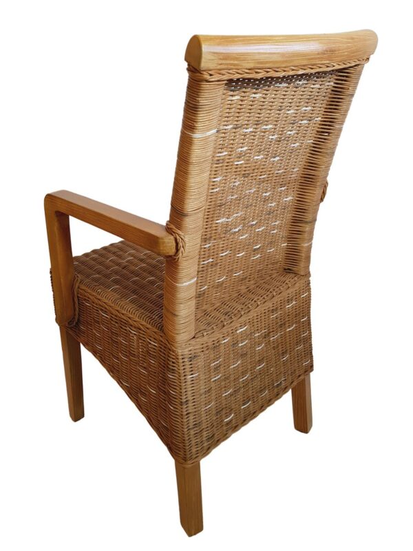 Ensemble de chaises de salle à manger avec accoudoirs, 4 pièces, en rotin, marron, en osier Perth, durable – Image 5
