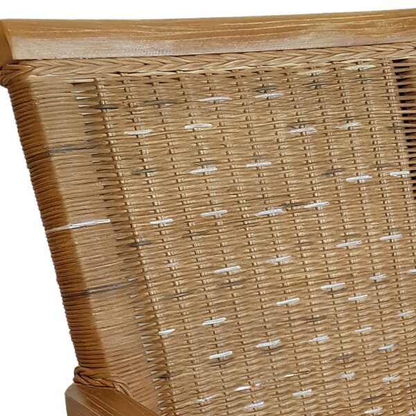 Ensemble de chaises de salle à manger avec accoudoirs, 4 pièces, en rotin, marron, en osier Perth, durable – Image 7