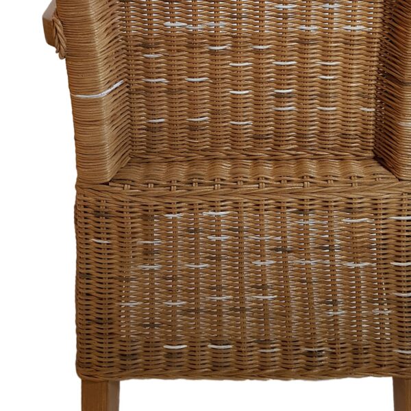 Ensemble de chaises de salle à manger avec accoudoirs, 4 pièces, en rotin, marron, en osier Perth, durable – Image 10