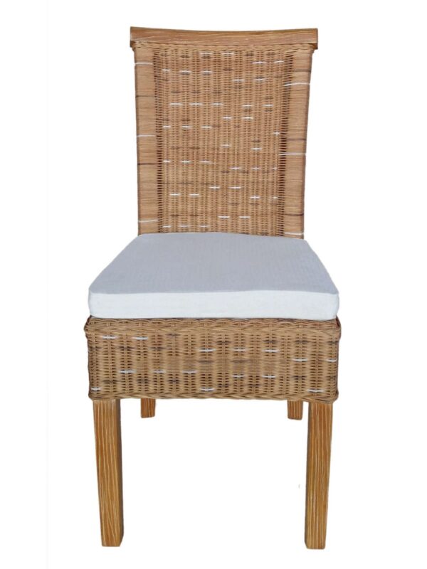 Chaise de salle à manger chaise en rotin chaise de table à manger chaise en osier marron Perth – Image 4