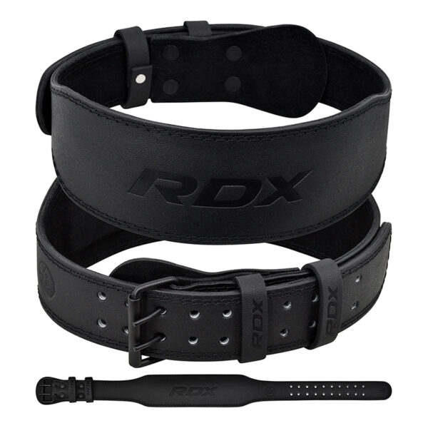 RDX 4 Pouce CEINTURE DE MUSCULATION EN CUIR REMBOURR Noir Complet S – Image 2