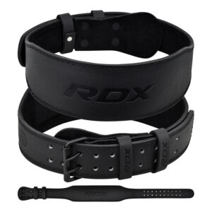 RDX 4 Pouce CEINTURE DE MUSCULATION EN CUIR REMBOURR Noir Complet L
