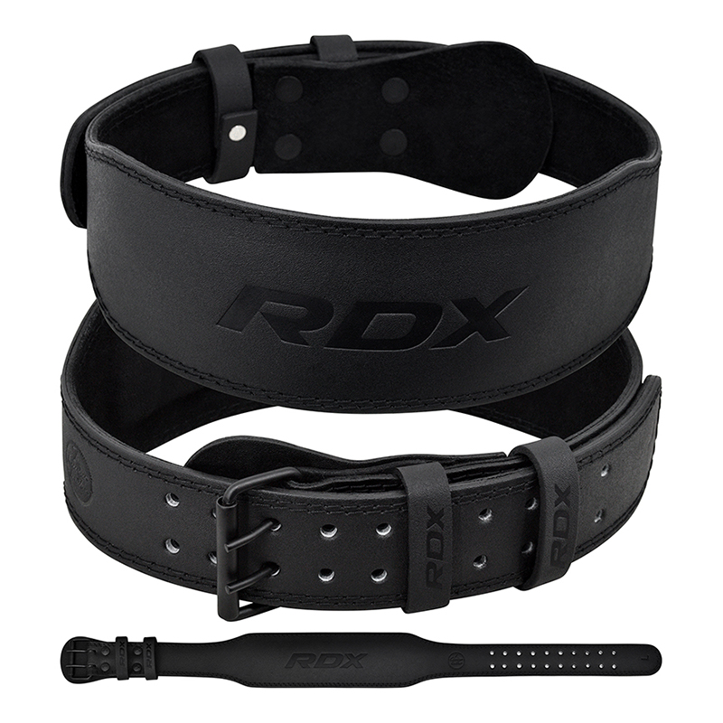 RDX 4 Pouce CEINTURE DE MUSCULATION EN CUIR REMBOURR Noir Complet 2XL – Image 2