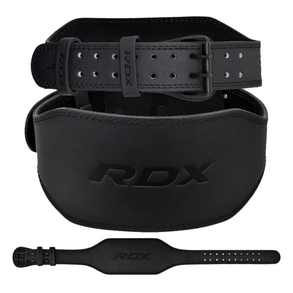 RDX 6 Pouce CEINTURE DE MUSCULATION EN CUIR Noir Complet S – Image 2