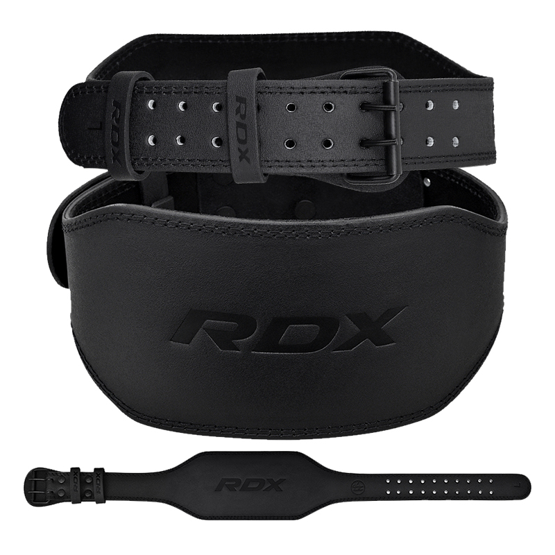 RDX 6 Pouce CEINTURE DE MUSCULATION EN CUIR Noir Complet L – Image 2