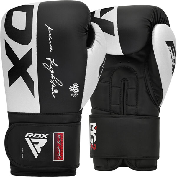 RDX F4 Gants De Boxe Et d'Entraînement Avec Sangle Scratch Noir 16oz