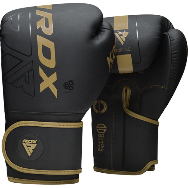 RDX F6 Kara Gants de Boxe Noir 16oz d'or Cuir PU – Image 2