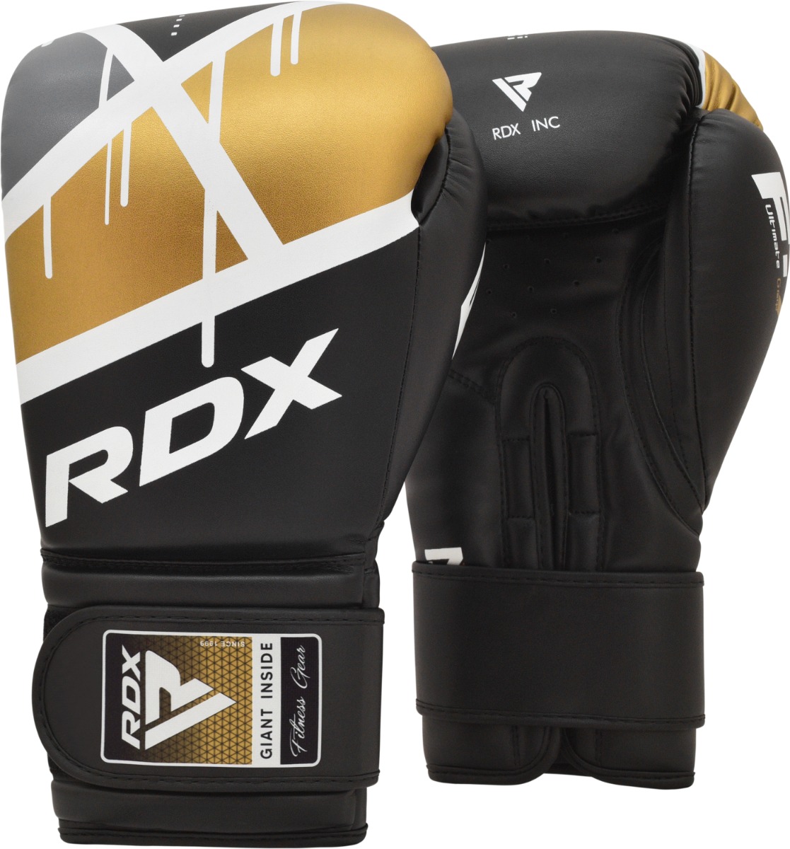 RDX F7 Ego Gants de Boxe 12oz Noir/doré Cuir PU – Image 2