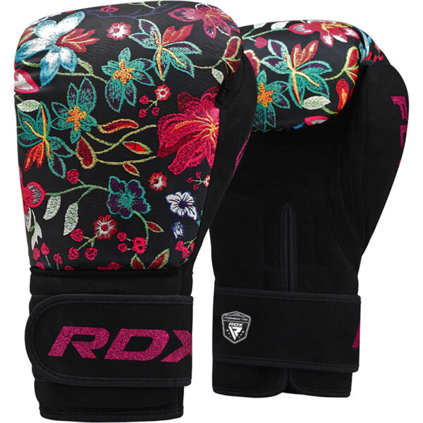 RDX FL3 Floral Gants De Boxe 12oz Noir Cuir PU – Image 2