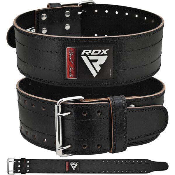 RDX RD1 4 Ceinture De Gymnastique En Cuir Noir XS