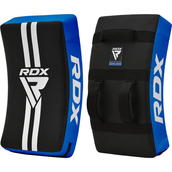 RDX T1 Bouclier de frappe incurvé et rembourré en gel avec poignées en nylon Bleu