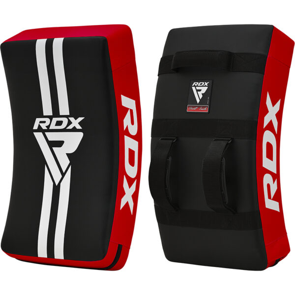 RDX T1 Bouclier de frappe incurvé et rembourré en gel avec poignées en nylon Rouge