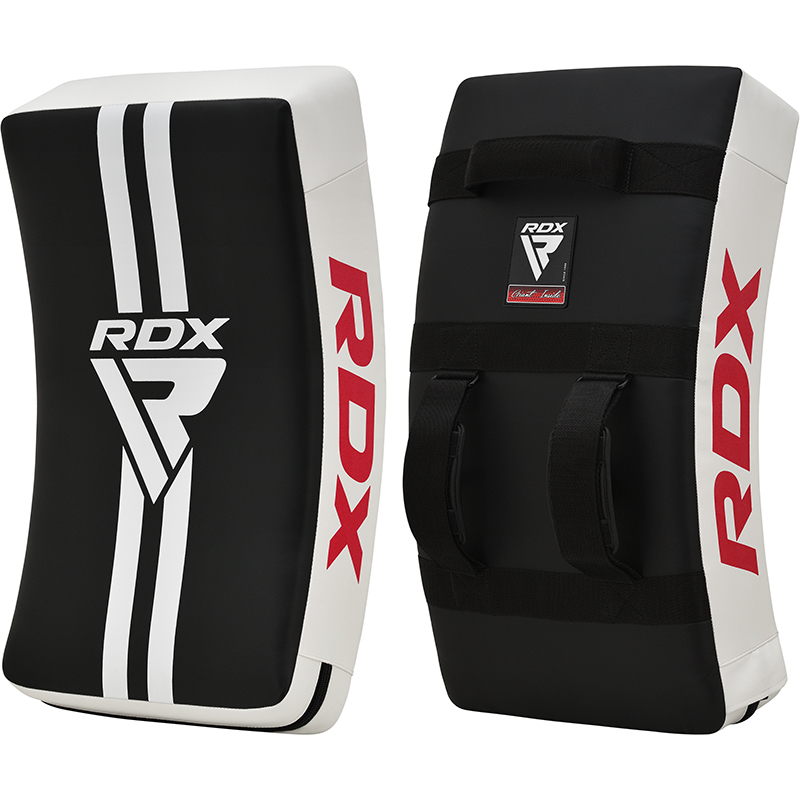 RDX T1 Bouclier de frappe incurvé et rembourré en gel avec poignées en nylon Blanc – Image 2