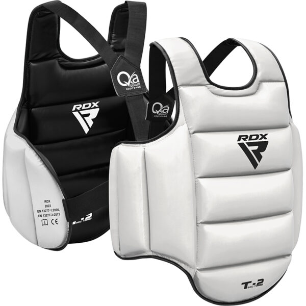 RDX T2 CE Noir/Blanc Plastron Pour le Karaté Certifié Protège Poitrine Rembourré – Image 2