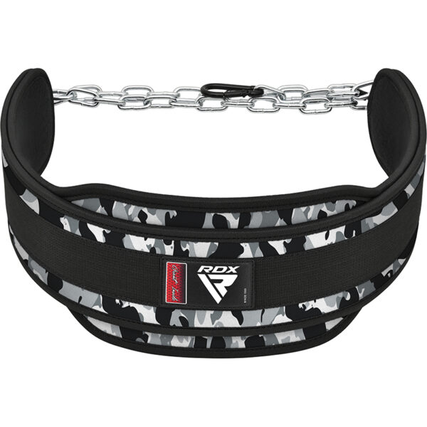RDX T7 Formation De Poids Ceinture De Musculation Avec Chaîne Camo Gris