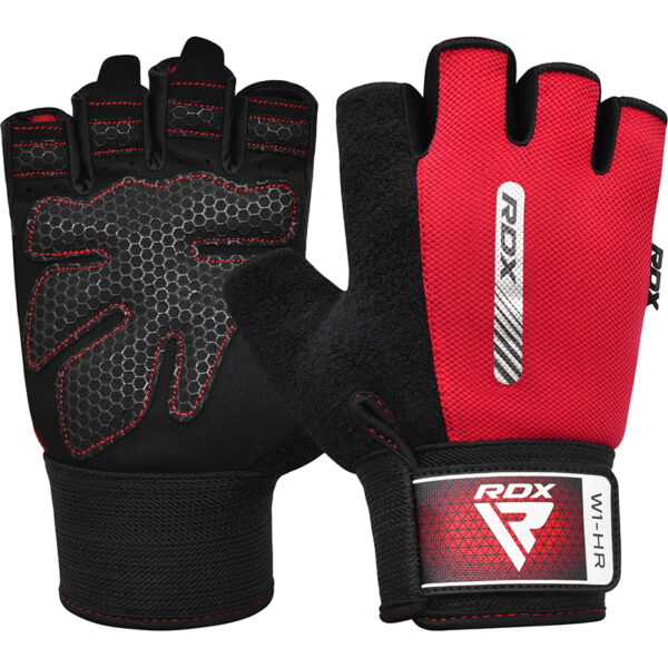 RDX W1 Gants de Gym S Rouge Lycra – Image 2