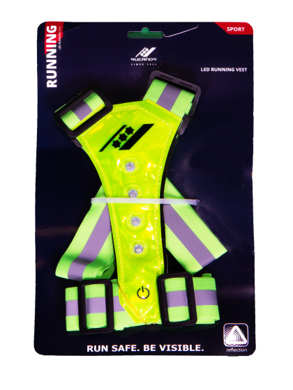 Reflection vests Gilet de course à LED unisexe jaune fluo taille unique - Rucanor – Image 6