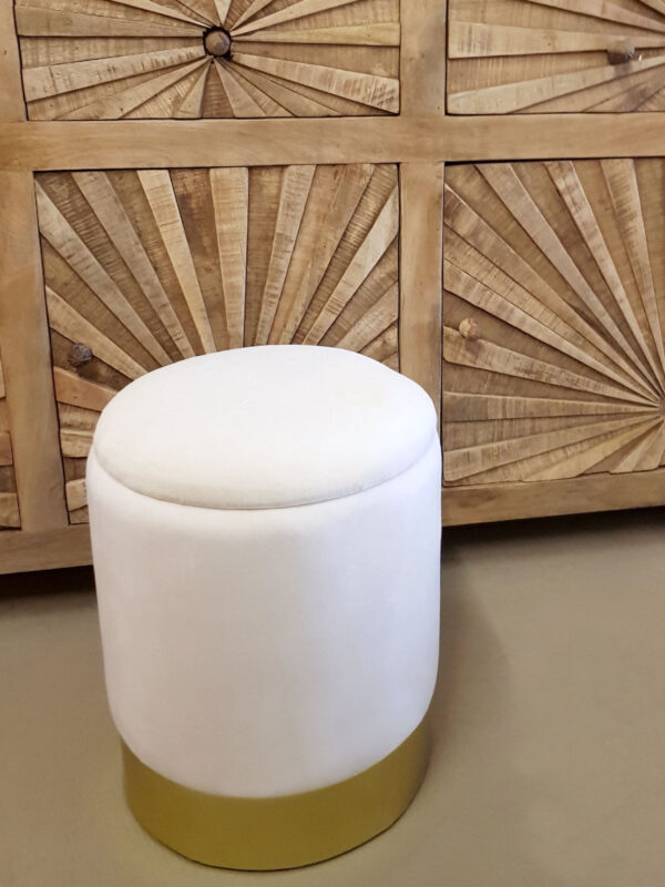 Tabouret en velours tabouret décoratif pouf en velours pouf décoratif tabouret en velours avec espace de rangement et couvercle Ø 31 H 38 cm – Image 3