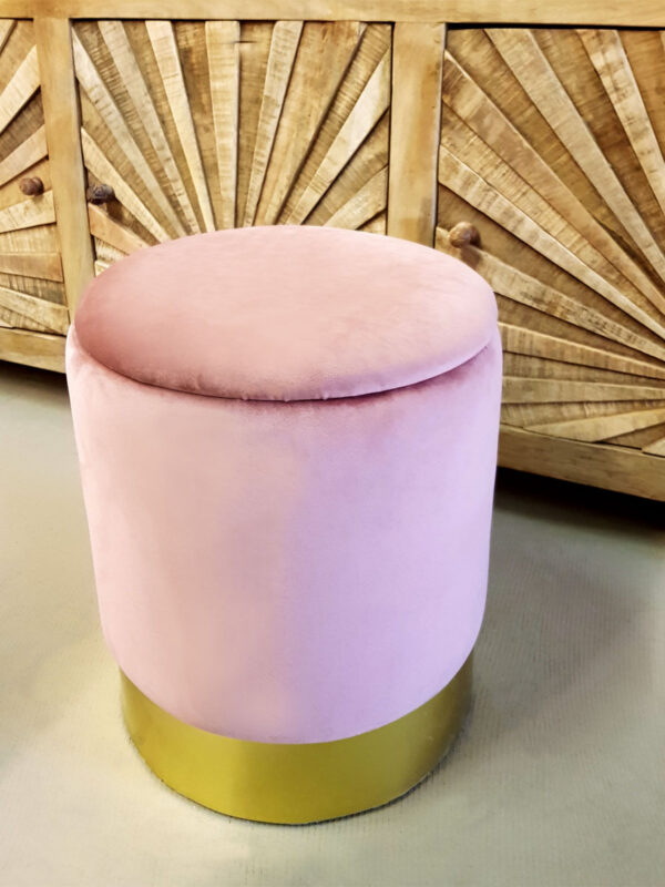 Tabouret en velours tabouret décoratif pouf en velours pouf décoratif tabouret en velours avec espace de rangement et couvercle Ø 31 H 38 cm – Image 3