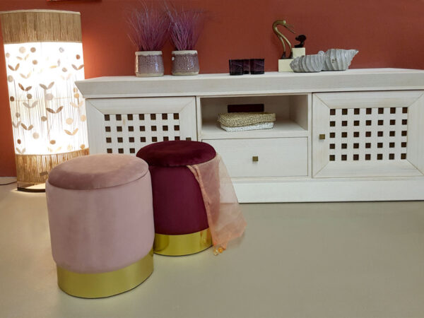 Tabouret en velours tabouret décoratif pouf en velours pouf décoratif tabouret en velours avec espace de rangement et couvercle Ø 31 H 38 cm – Image 6