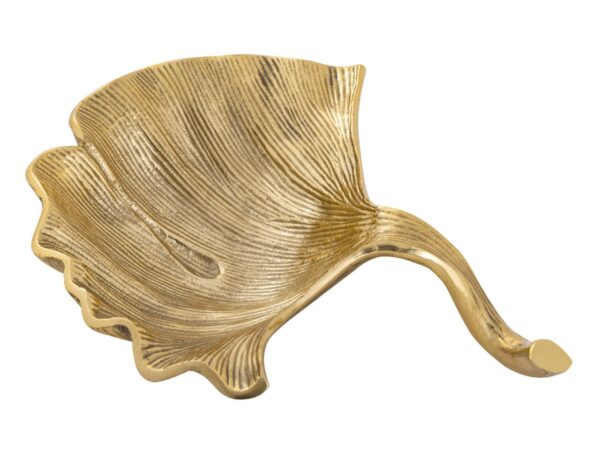 Bol décoratif bol aluminium ginkgo grand bol feuille d'or ou d'argent – Image 3