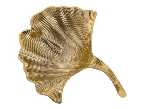 Bol décoratif bol aluminium ginkgo grand bol feuille d'or ou d'argent – Image 4