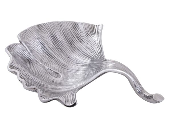 Bol décoratif bol aluminium ginkgo grand bol feuille d'or ou d'argent – Image 3