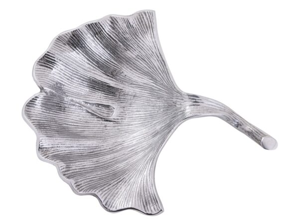 Bol décoratif bol aluminium ginkgo grand bol feuille d'or ou d'argent – Image 4