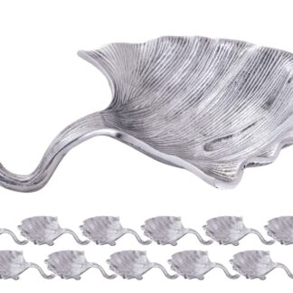 Bol décoratif Masterbox 12 pièces en aluminium ginkgo grand bol à feuilles d'or ou d'argent
